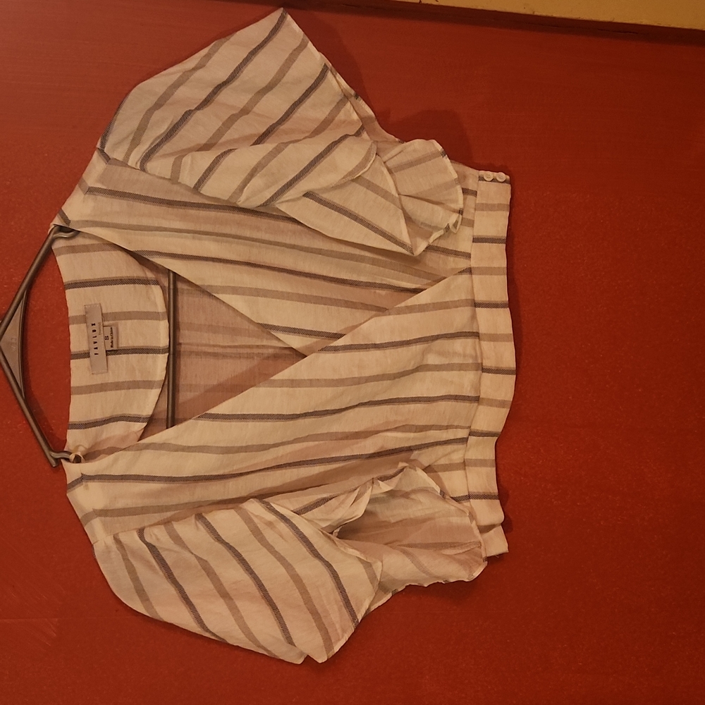 FAVLUX Blouse size S blue gray and white